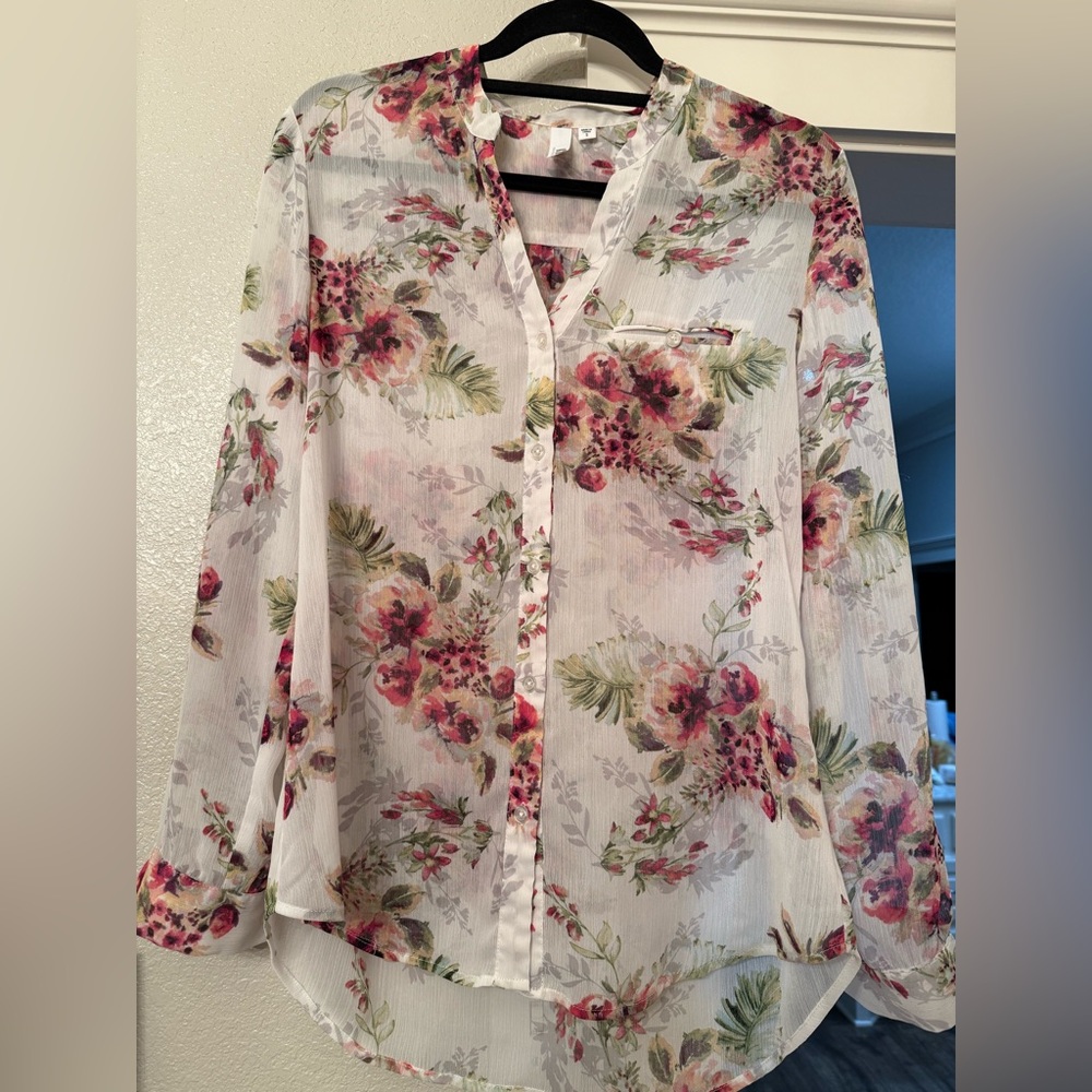 Kut from the Kloth Floral Blouse - White and Pink